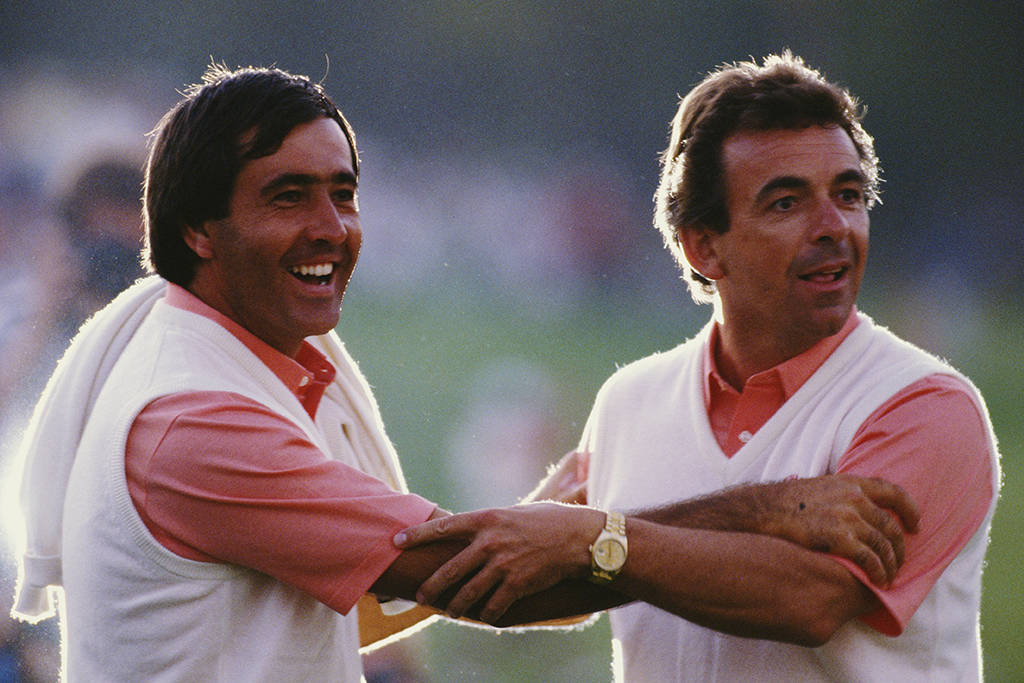 Seve Ballesteros and Tony Jacklin at the 1987 Ryder Cup